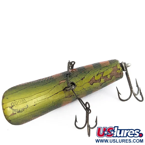 Vintage  Helin Tackle Helin Flatfish SPS Wood, 1/4oz  fishing lure #22523