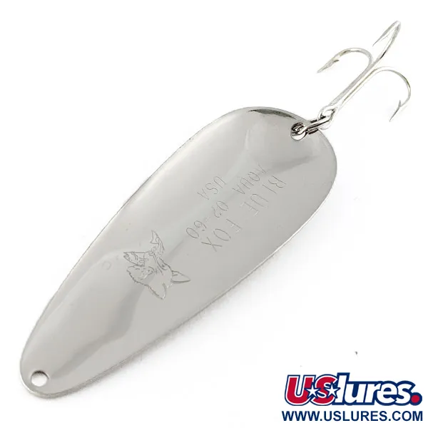 Vintage   Blue Fox Aqua Spoon, 3/4oz nickel fishing spoon #22526