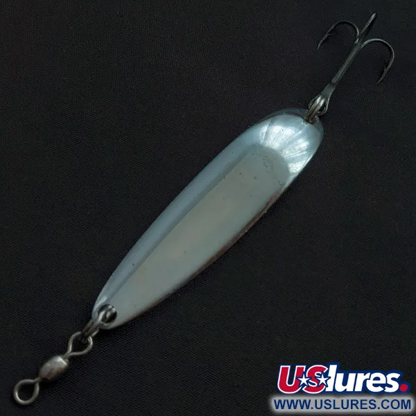 Vintage  Luhr Jensen Krocodile #4, 2/3oz nickel fishing spoon #22533