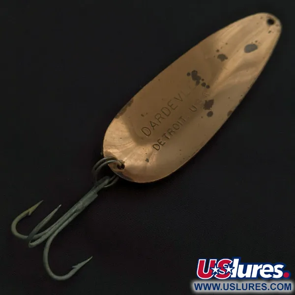 Vintage  Eppinger Dardevle Detroit, 1oz Copper fishing spoon #22546