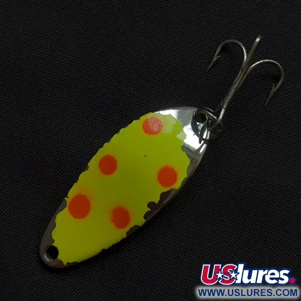 Vintage   Seneca Little Cleo, 1/4oz nickel/yellow/red fishing spoon #22564