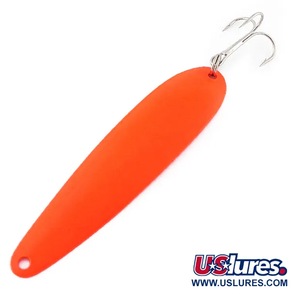 Vintage   Hicks Tackle, 2/5oz orange UV fishing spoon #22567