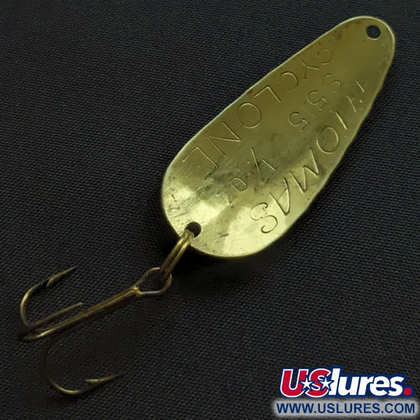 Vintage   Thomas Cyclone, 1/4oz brass fishing spoon #22583