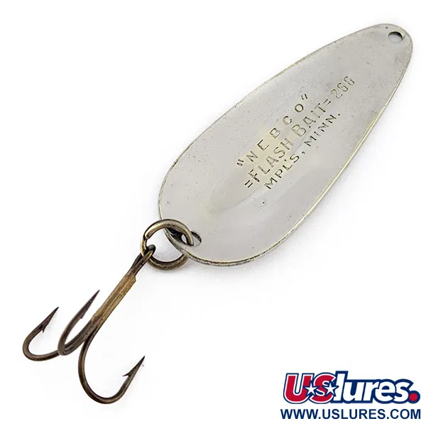 Vintage   Nebco Flashbait 266, 1/3oz nickel fishing spoon #22692