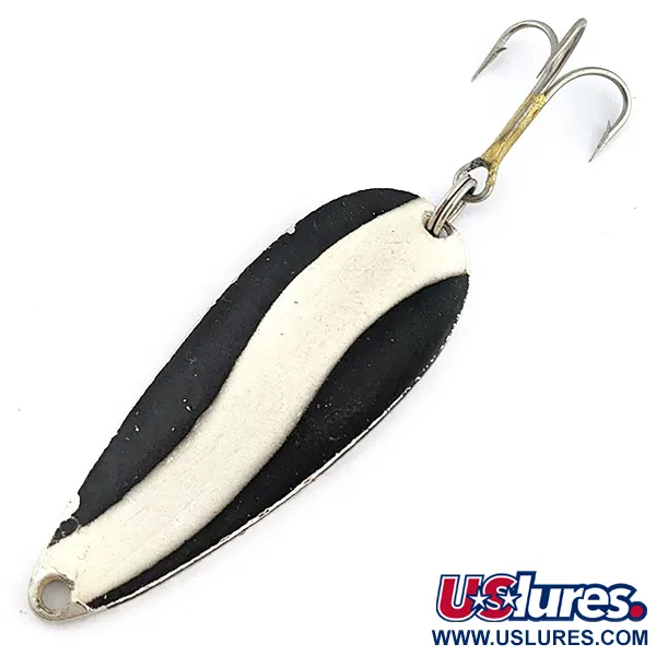 Vintage   Kmart Spoon (Japan), 3/5oz black/white/nickel fishing spoon #22718