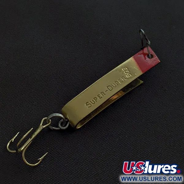 Vintage  Luhr Jensen Super-Duper 503, 1/8oz gold fishing spoon #22740