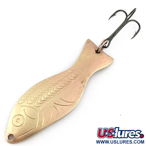 Vintage   Al's gold fish, 3/5oz gold/rose gold fishing spoon #22751
