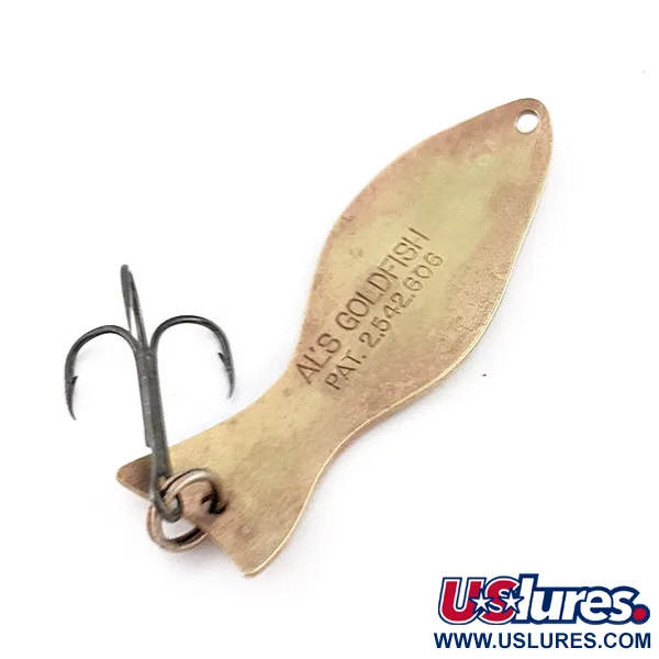 Vintage   Al's gold fish, 3/5oz gold/rose gold fishing spoon #22751