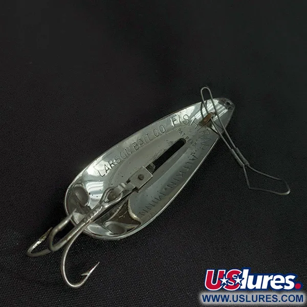 Vintage  Weedless Bait Company Fishtrap, 1/2oz nickel/white/black fishing spoon #22756
