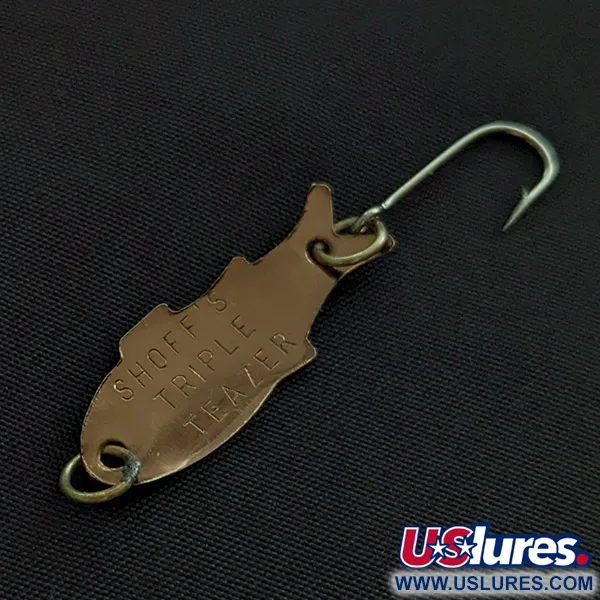 Vintage   Shoff's Triple Teazer, 1/32oz copper fishing spoon #22767