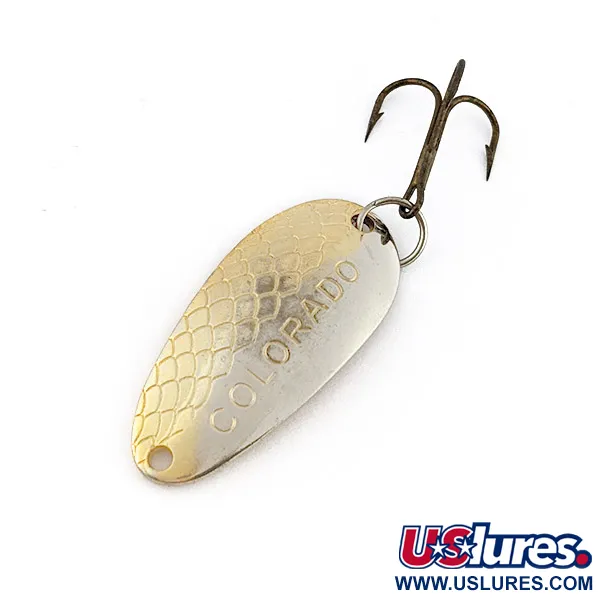 Vintage   Thomas Colorado, 1/8oz gold/nickel fishing spoon #22770