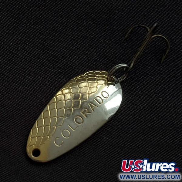 Vintage   Thomas Colorado, 1/8oz gold/nickel fishing spoon #22770