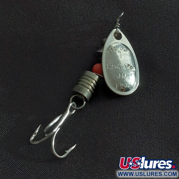 Vintage  Kmart Red Dot 1 Spinner for All Gamefish, 1/8oz nickel spinning lure #22779
