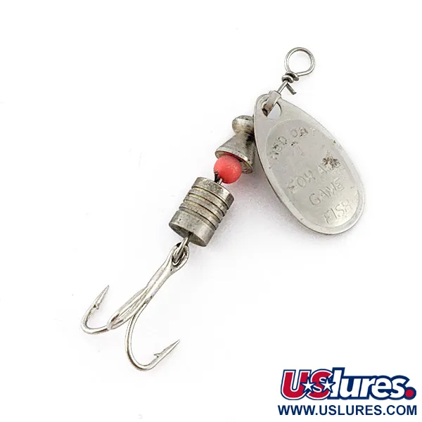 Vintage  Kmart Red Dot 1 Spinner for All Gamefish, 1/8oz nickel spinning lure #22779
