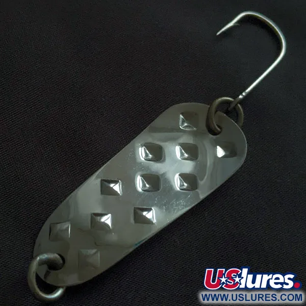 Vintage  Luhr Jensen Alpena Diamond, 3/16oz nickel/blue fishing spoon #22797