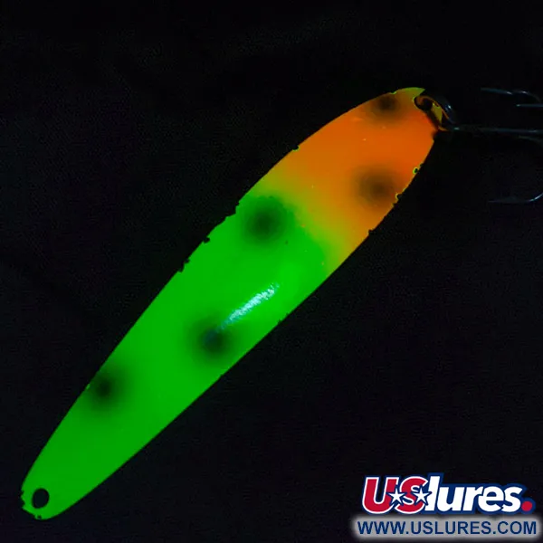 Vintage   Northport Nailer Spoon , 2/5oz green/yellow/orange fishing spoon #22802