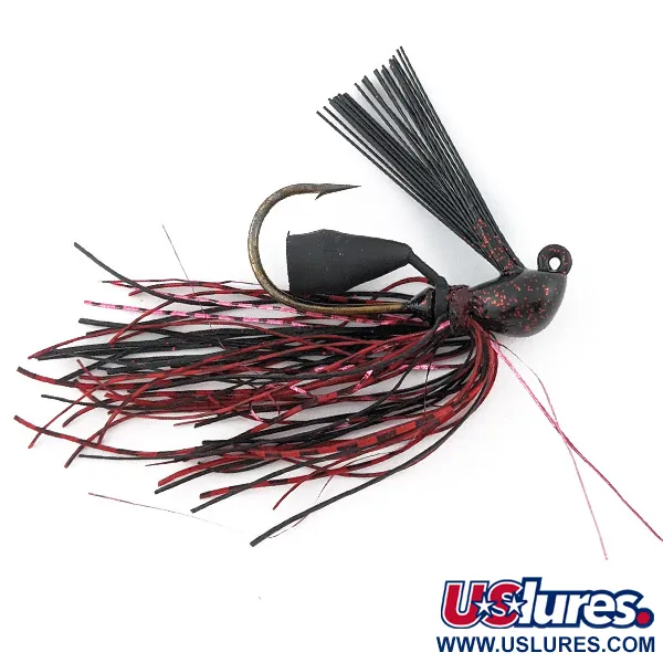 Vintage   Bass Jig, 1/2oz black/red fishing #22819