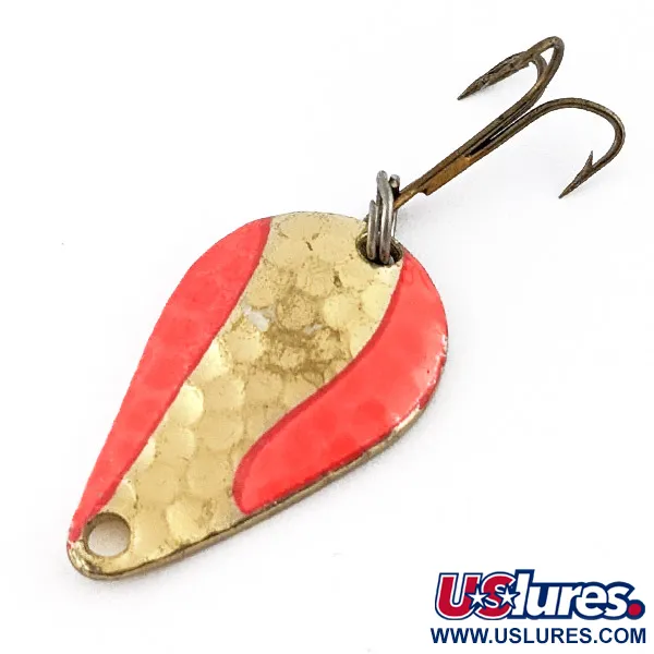 Vintage   Acme Stee-Lee #2, 1/4oz gold/red fishing spoon #22827