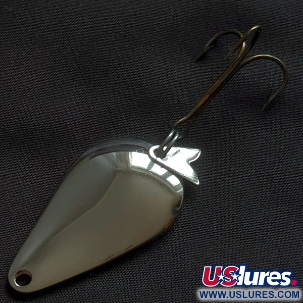 Vintage   Acme K.O. Wobbler, 1/2oz nickel fishing spoon #22910