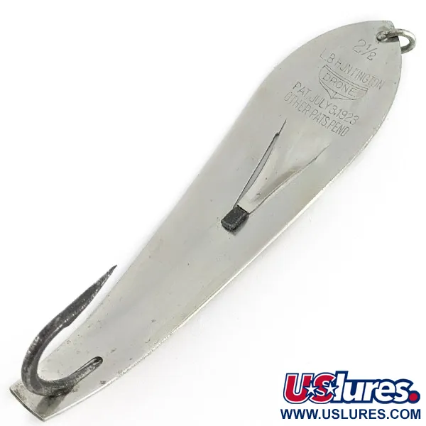 Vintage  L. B. Huntington Company Inc LB Huntindton Drone Spoon, 1oz nickel fishing spoon #22955