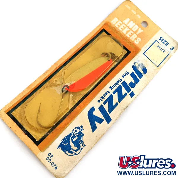   Andy Reekers Grizzly, 3/16oz red/white Glow fishing spoon #22974