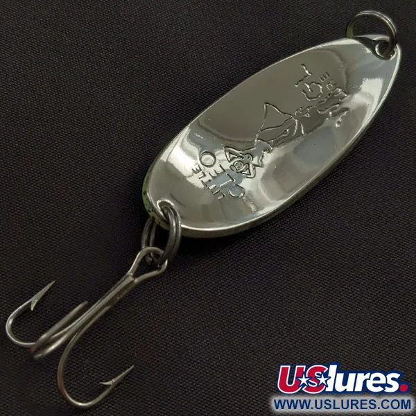 Vintage  Seneca Little Cleo (Hula Girl), 1/2oz yellow/orange/nickel/ UV fishing spoon #22981