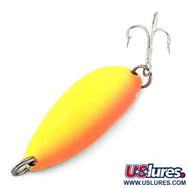 Vintage  Seneca Little Cleo (Hula Girl), 1/2oz yellow/orange/nickel/ UV fishing spoon #22981