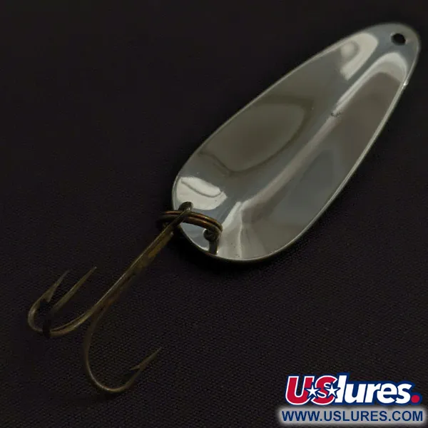 Vintage   Worth Chippewa Spoon, 1/3oz nickel/red fishing spoon #22988