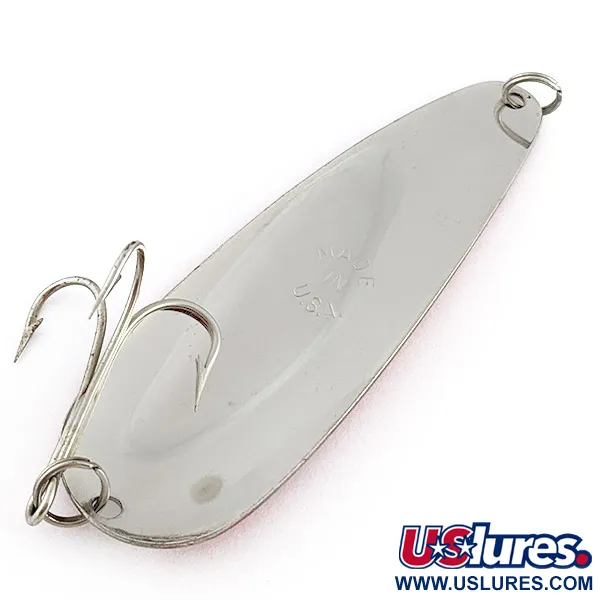 Vintage   Worth Chippewa , 3/4oz nickel/red fishing spoon #23075