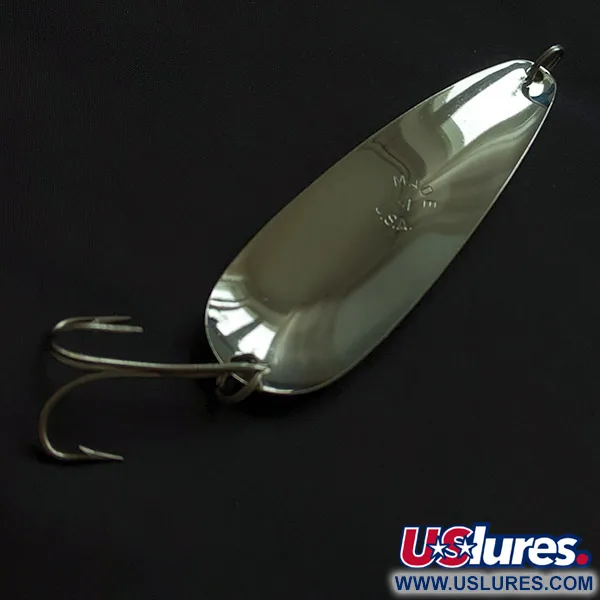 Vintage   Worth Chippewa , 3/4oz nickel/red fishing spoon #23075