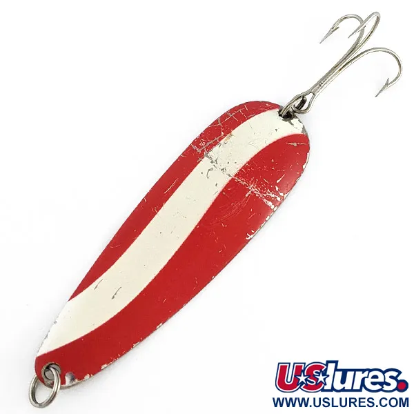 Vintage   Worth Chippewa , 3/4oz nickel/red fishing spoon #23075