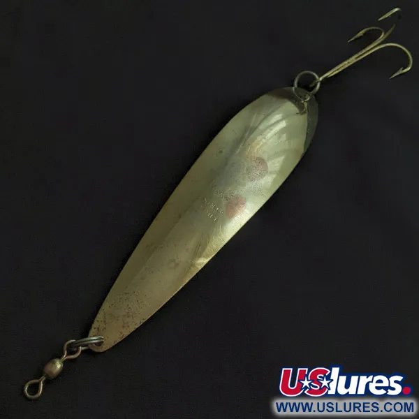 Vintage   Lucky Strike Canoe Wobbler, 1 2/3oz brass fishing spoon #23106