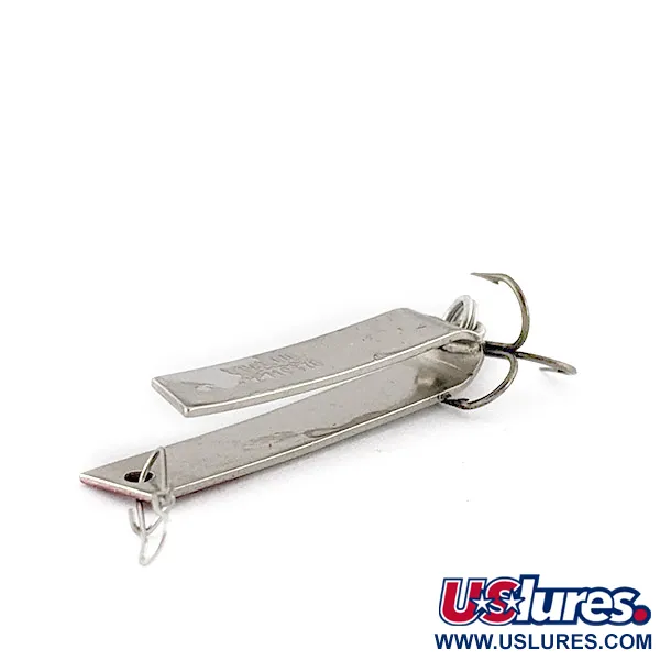 Vintage  Luhr Jensen Super-Duper 502, 3/32oz nickel/red fishing spoon #23158