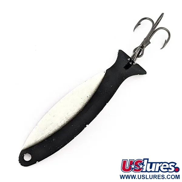 Vintage   Worth Fly Rod Demon, 3/32oz black/white/nickel fishing spoon #23175