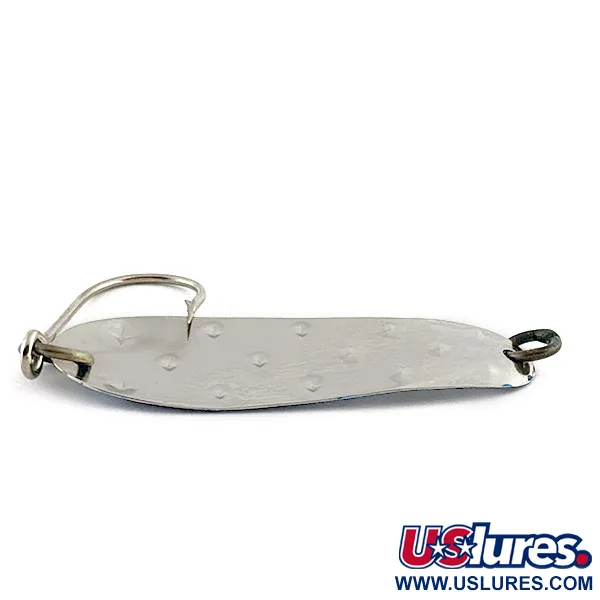 Vintage   Luhr Jensen Alpena Diamond, 1/4oz nickel/blue fishing spoon #23181