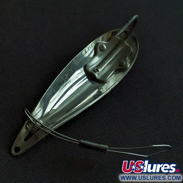 Vintage   Weedless Bait Company FISHTRAP, 1/3oz red/white/nickel fishing spoon #23191