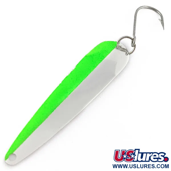 Vintage   Clear Water 101, 3/16oz nickel/green fishing spoon #23201