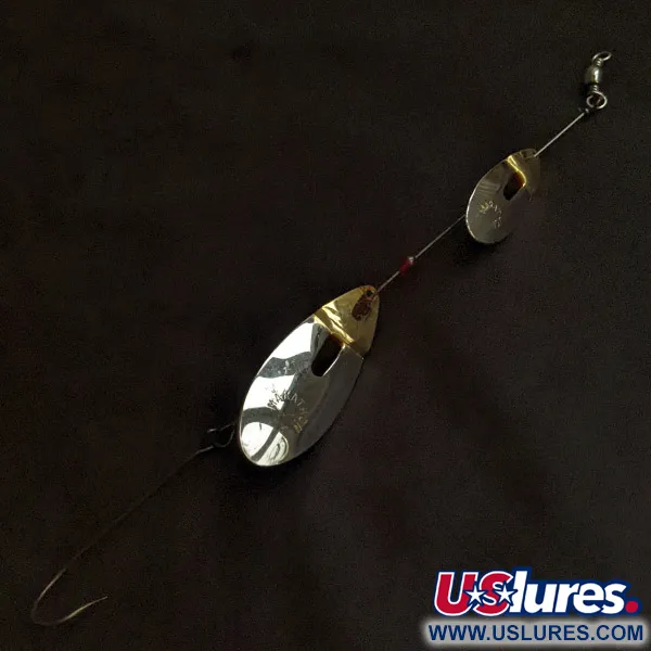 Vintage  Marathon Bait Company Marathon June-Bug Tandem Spinner, 1/4oz nickel/red spinning lure #23202