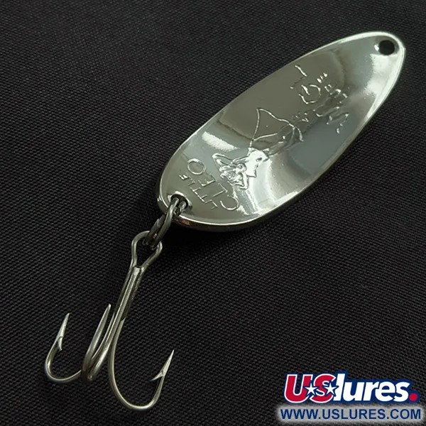 Vintage  Seneca Little Cleo (Hula Girl), 1/3oz nickel/green fishing spoon #23255