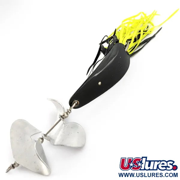 Vintage   Strike King Timber King Weedless Spoon Buzz, 1/2oz black/yellow fishing spoon #23269