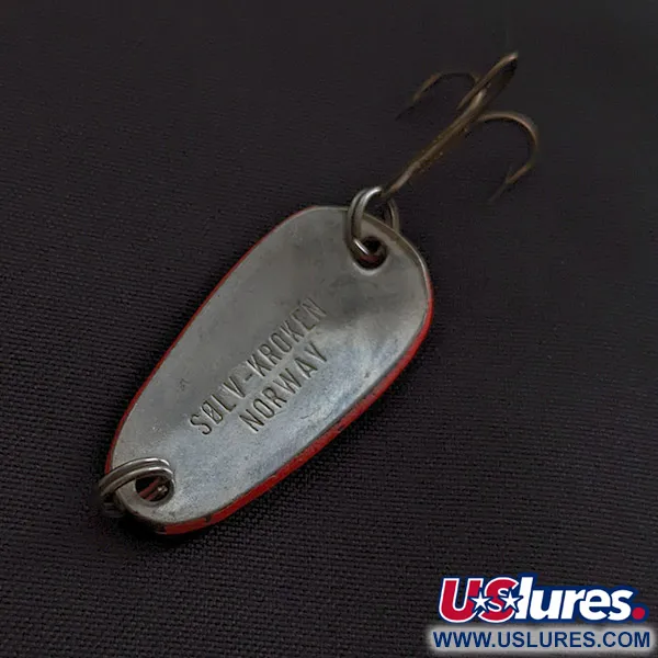 Vintage   Sølvkroken  Nordic, 1/4oz hot pink/silver UV fishing spoon #23271