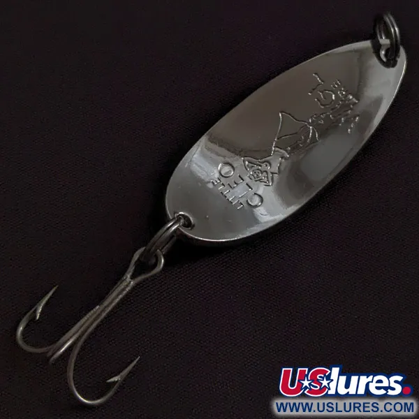 Vintage  Seneca Little Cleo (Hula Girl), 2/3oz nickel/green fishing spoon #23292