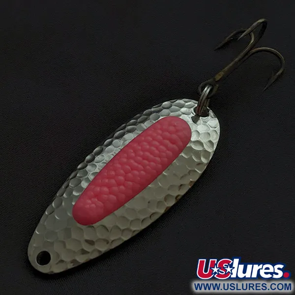 Vintage   Blue Fox Pixee UV, 3/4oz nickel/pink UV fishing spoon #23306