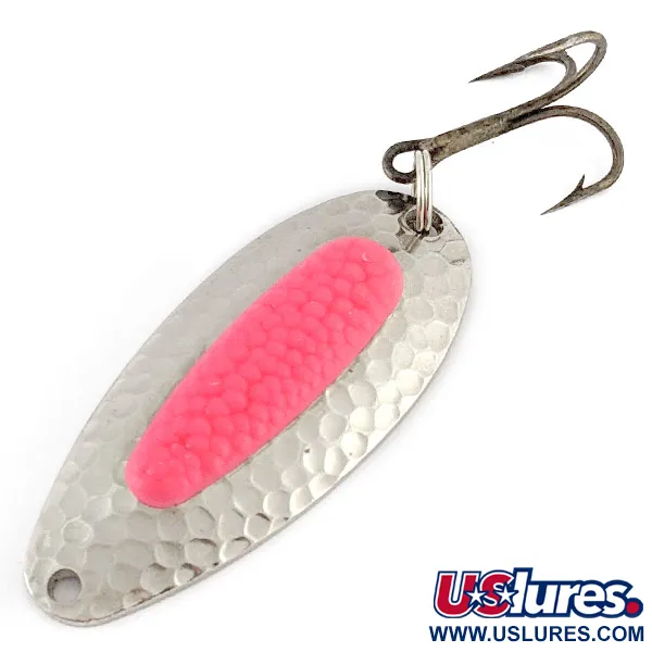 Vintage   Blue Fox Pixee UV, 3/4oz nickel/pink UV fishing spoon #23306