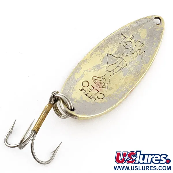 Vintage  Seneca Little Cleo (Hula Girl), 1/2oz gold fishing spoon #23333