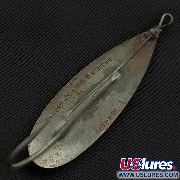 Vintage   Johnson Silver Minnow Weedless, 1/3oz copper/silver fishing spoon #23351