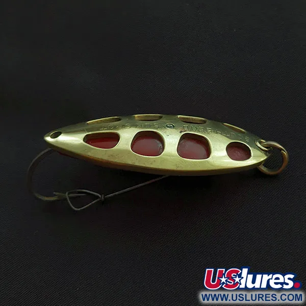 Vintage   South Bend Sun Spot, 1/2oz gold/red fishing spoon #23358
