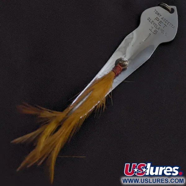 Vintage  Tony Accetta Tony Acetta Pet Spoon 15, 1/2oz nickel fishing spoon #23381