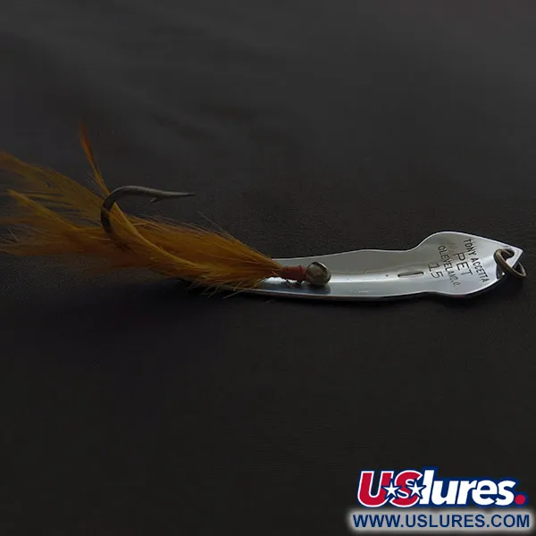 Vintage  Tony Accetta Tony Acetta Pet Spoon 15, 1/2oz nickel fishing spoon #23381