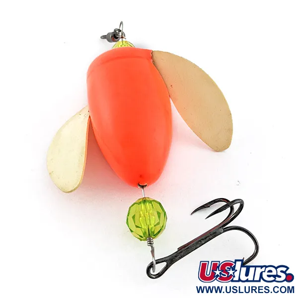 Vintage  Yakima Bait Worden's Spin-n-Glo, 1/4oz Hot orange spinning lure #23387
